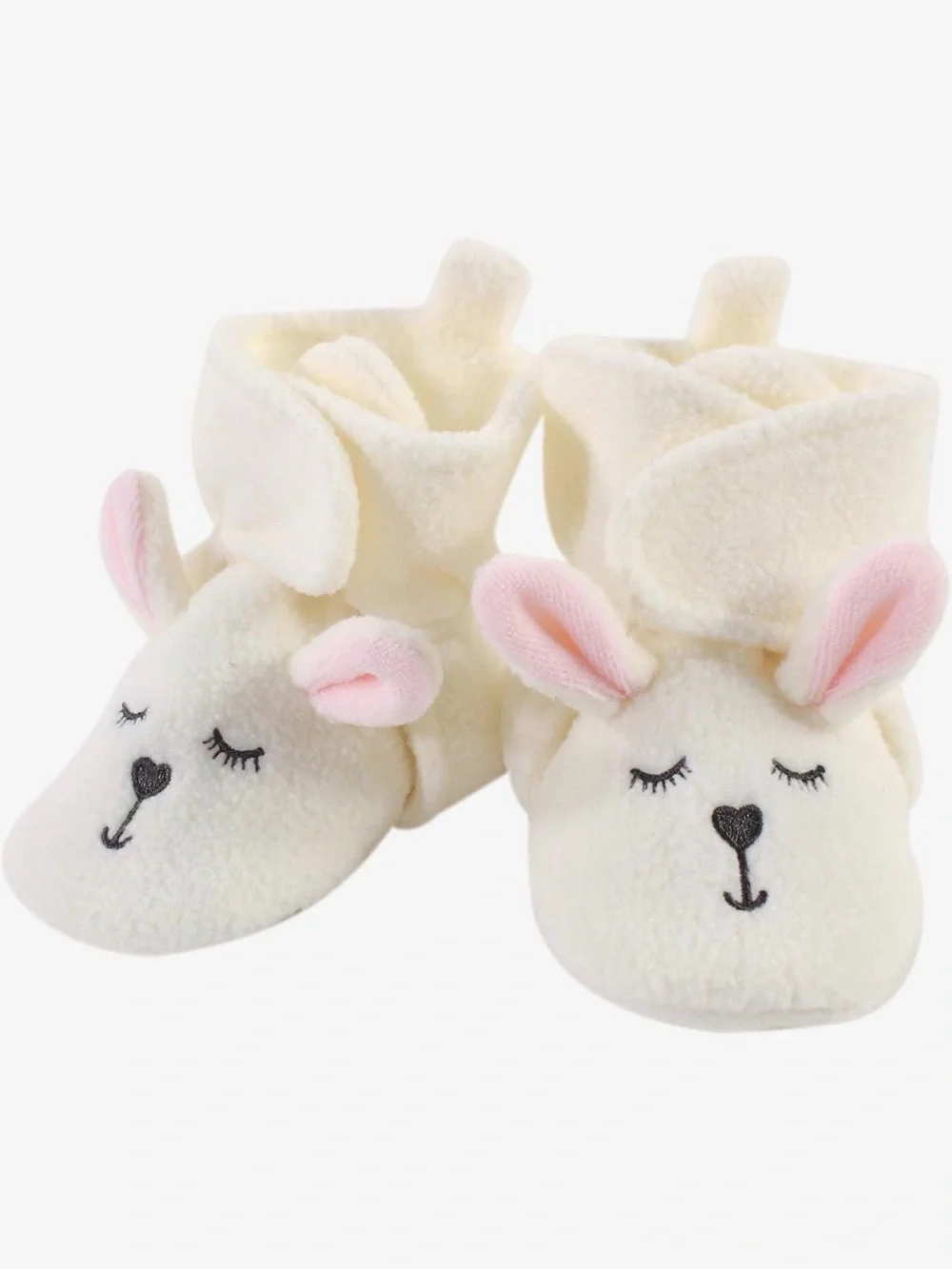 Cozy Fleece Bunny Baby Booties with Pink Ears